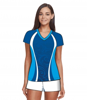 Футболка женская 204 рукав короткий реглан расцветка5 синяя